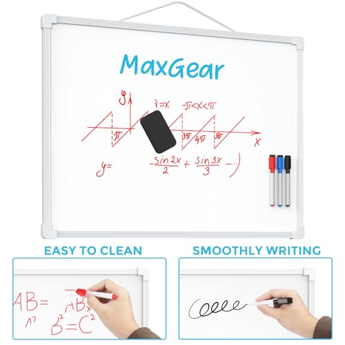 MaxGear Double-Sided Wall-Mount Dry Erase Whiteboard 16x12 Inches, White