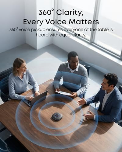 Anker PowerConf Speakerphone Black - 360° Conference Microphone System, Zoom Certified