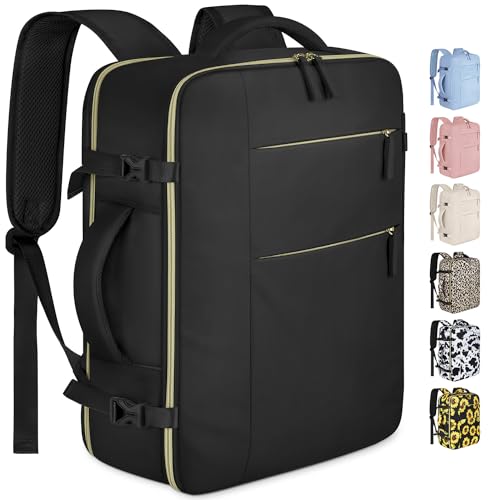 Capolo Travel Backpack Black 15.6 Inch Laptop Approved Personal Item Bag
