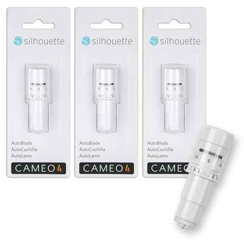 Silhouette AutoBlade 3-Pack ? Precision Cutting for Vinyl, Cardstock, and More ? Auto Adjusting Blades for Silhouette Cameo 4, Plus, Pro, Curio 2, and Portrait 3