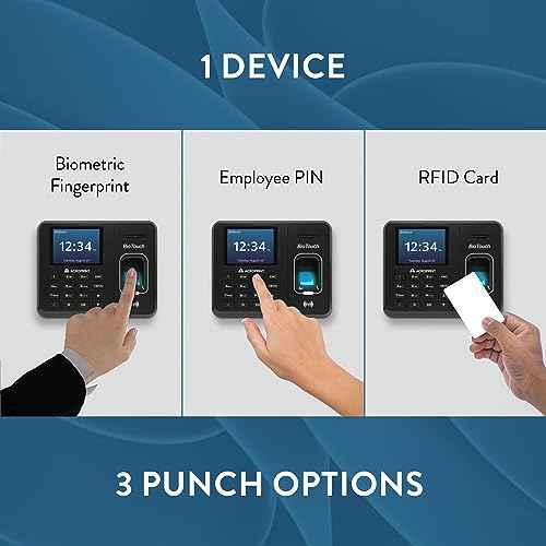 Acroprint BioTouch Self-Contained Automatic Biometric Fingerprint/Proximity Time Clock (No Monthly Fee)