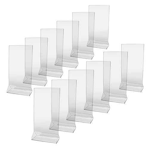 New Star Foodservice 22971 Acrylic Table Menu Card Holder, 4 by 8-Inch, Clear, Set of 12