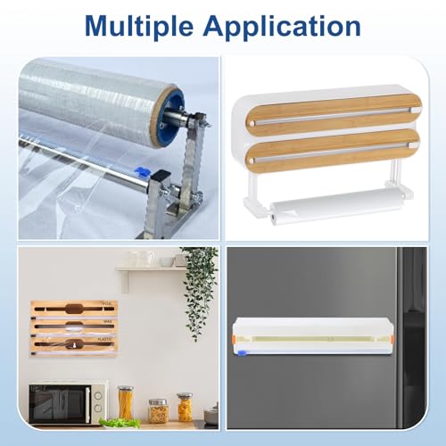 PATIKIL 13in Plastic Wrap Cutter with Self-Adhesive Slide, White, 33cm