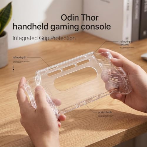 Black Transparent TPU Case for AYN Thor Handheld Console Shockproof & Scratch-Resistant