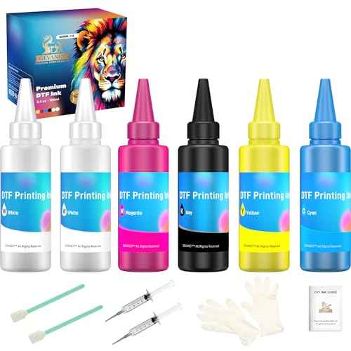 GEVANCY¢ç DTF Ink Set,600ML Upgraded Anti Sedimentation Formula Premium Transfer Ink for DTF Printer Refill Compatible with XP600 I1800 F1080 DX5 DX7 8550 and More, C M Y K W W, 20oz