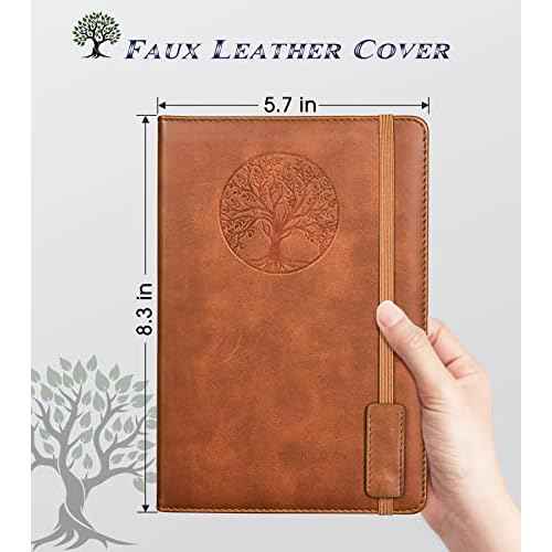 Lined Journal Notebook for Women Men,256 Pages A5 Hardcover Leather Journals for Writing,Travel,Business,Work & School,College Ruled Notebooks for Note Taking,Diary Notepad 5.7"¡¿8.3"(Brown)