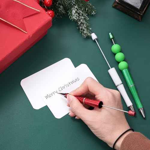 jiebor 30Pcs Christmas Beadable Pens Plastic Bead Ballpoint DIY Cute Cool Pens Black Ink for Students Teacher Women Men Bridal Graduation Gift Office School Supplies