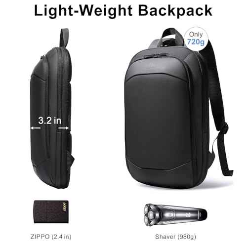 hk Slim Laptop Backpack, Lightweight Expandable High-Tech Business Work Backpack for Men Women,15.6 Inch Anti-theft Waterproof Travel Backpack Durable College Casual Daypack Computer Laptop Bag-Black