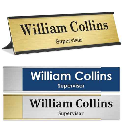 My Sign Center Custom Desk/Wall Name Plate - Personalized, Laser Engraved, 2" x 8", 18 Color Options, Made in USA
