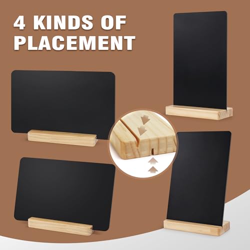 SELEAD 8x12 Inch Small Chalkboard Words Sign Pack with Wooden Stand - 2 Pack