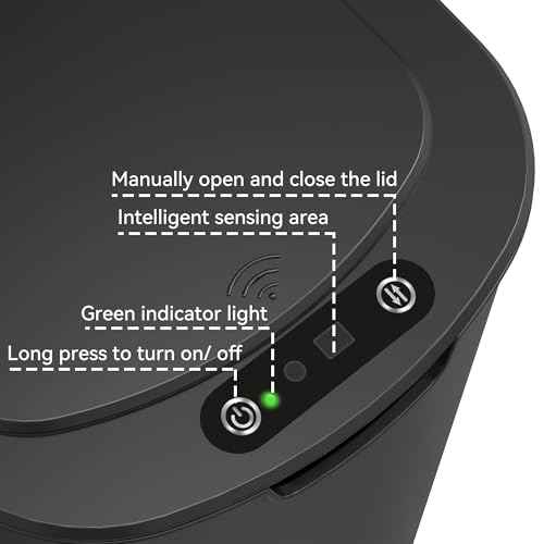 5 Gallon Motion Sensor Bathroom Trash Can Automatic Garbage Cans with Lid Touchless Smart Slim Plastic Trash Bin for Kitchen, Bedroom, Toilet, Office, Living Room