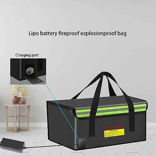 500 * 350 * 300mm Ebike Battery Safe Bag Fireproof Charging Lipo Bag Large Capatity for Lipo Battery Pack Storage Charging Transport, Home Office Travel Fireproof Safe Storage Pouch