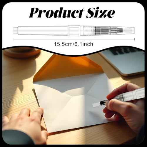 6 Pcs Pencil Style Envelope Moistener Stamp Moistener with Nylon Brush Head Mailing Moistener Wetter Roller Envelopes Sealer Moistener with Brush Head for Office Classroom(Clear)