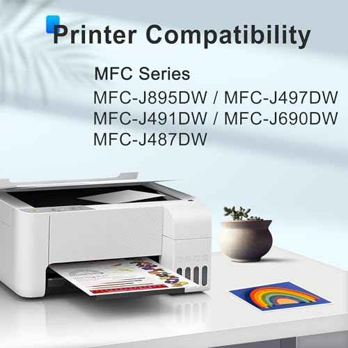 LC3013 Ink Cartridges BK/C/M/Y High Yield Page Up to 450 Pages/Cartridge, Replacement for Brother LC3013 LC3011 LC3013XL, Compatible for Brother MFC-J497DW MFC-J491DW MFC-J895DW MFC-J690DW Printer