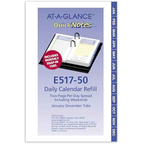 AT-A-GLANCE 2026 Desk Calendar Refill, Daily, 3-1/2" x 6", Standard, Loose-Leaf, QuickNotes (E5175026)