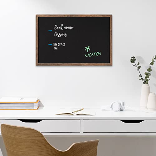 Navaris Wall-Mounted Chalkboard - Approx. 28" x 20" Framed Blackboard for Wall - Memo Message Board with 4 Chalk Sticks for Home Kitchen Office Kids