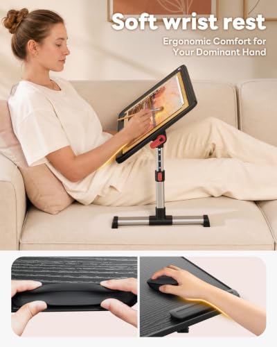 SAIJI Adjustable Black Laptop Desk Stand 20.5 x 11.8 Inches Portable Lap Table