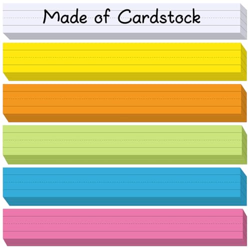 120Pcs Rainbow Color Sentence Strips for Teachers 3” x 24” Cardstock Learning Tool
