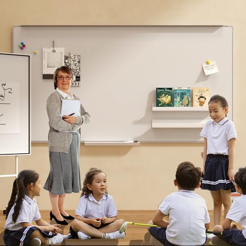 Opps Magnetic Book Shelf for Whiteboard: Acrylic Book Display Shelf with Strong Adsorption Capacity, 2 Pack Magnetic Book Holder for Refrigerator Classroom Office Teacher Kids (White)