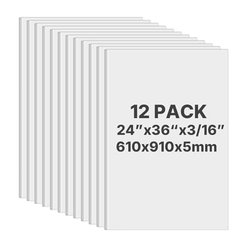 VEVOR Foam Board 12 Pack 24x36 inch White Poster Boards for Art & Display