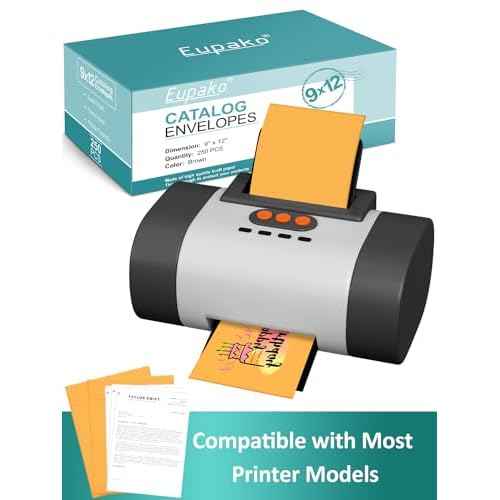 Eupako Catalog Mailing Envelopes 9x12 Brown Envelopes Self Seal 250 Pack for Organizing and Storage