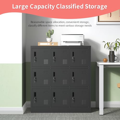 IKIMI Metal Lockers for Employees,Office Storage Locker with 9