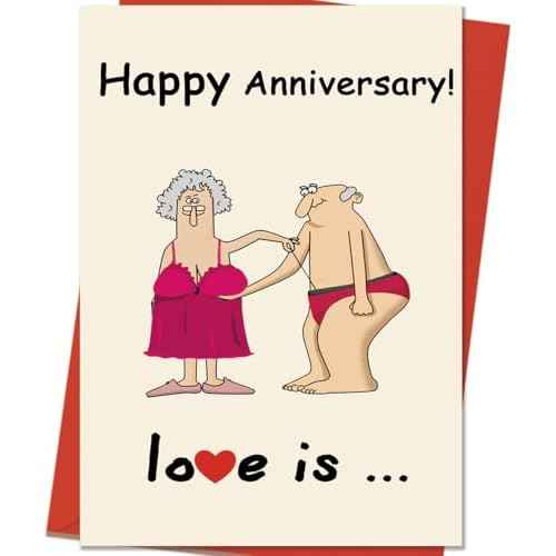 Funny Anniversary Card Gifts for Couple Husband Wife, Happy Wedding Anniversary Decoration for Men Women