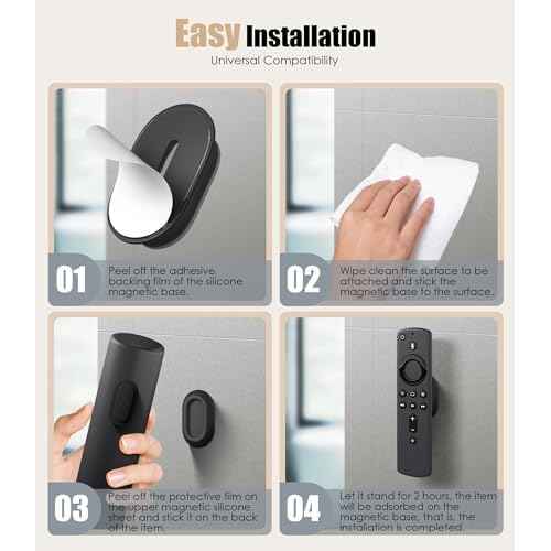 Nearockle 5 Pack Magnetic Remote Control Holder Wall Mount, Upgraded Silicone Remote Control Organizer Strong Adhesive TV Remote Charger Holder Caddy Back of TV (Black)