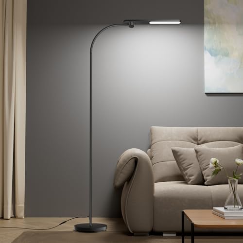 Honeywell LED Floor Lamp, F4 Sunturalux¢â Gooseneck Floor Lamps for Living Room, Super Bright Stepless Dimmable Tall Standing Lamp, Modern Eye-Caring Reading Floor Lamp for Bedroom Office Study