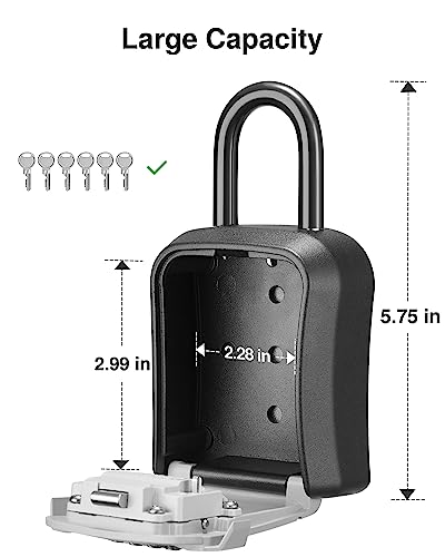Puroma Key Lock Box for House Keys - Combination Lockbox with Code, Gray, 1
