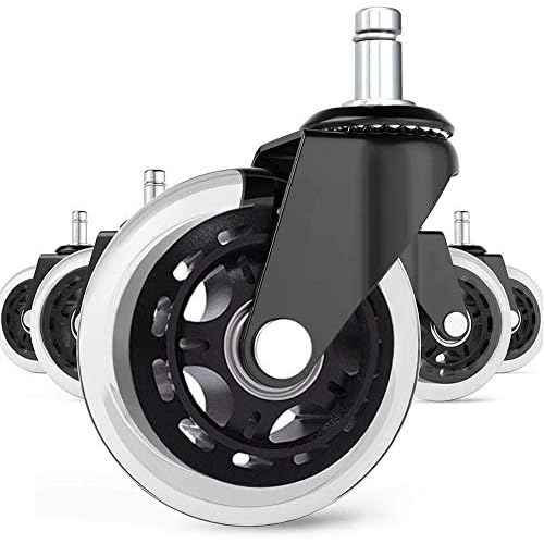 ELABEST Industrial Chair Caster, 5 Count, 50 lbs Load Capacity, Stem Mount, Stem Type, Roller-Blade Style Design, Multi-Surface, Rubber
