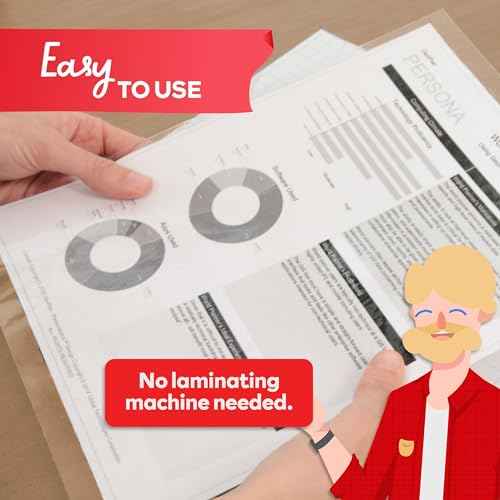 XFasten Self-Adhesive Laminating Sheets, 9 x 12 Inches (100-Pack)