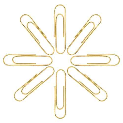 FUDAO FAMILY Medium Paper Clips, 200-Count, Paperclips, Gold Paper Clips, 1.3 Inch (32mm) Paper Clip