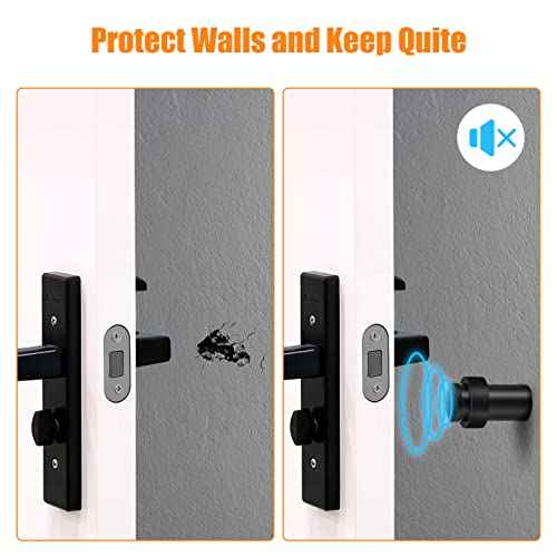 8 Pack Door Stoppers Black Floor Door Stop Cylindrical Door Stops with Rubber Bumper, Modern Door Stoppers Wall Protector Floor Wall Mount Doorstops