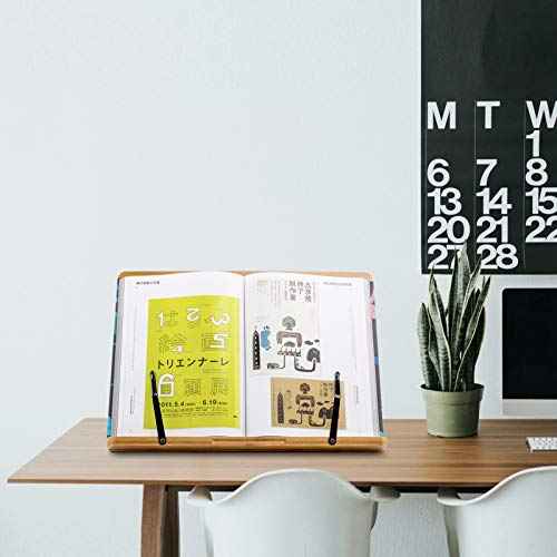 (19.68 x 14 Inches) Extra Large A+ XL Bamboo Book Stand for Textbooks Reading Hands Free,Cookbook Stand,Laptop,iPad,Tablet PC,Music Book,with Adjustable Motherboard Angle