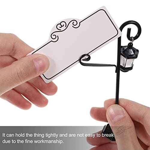 Ciieeo 20 Pcs Business Card Holder Table Sign Holder Wedding Bark Memo Holder Street Lamps Place Holder Place Stands Message Clips Name Stand Seat Card Photo Resin and Iron