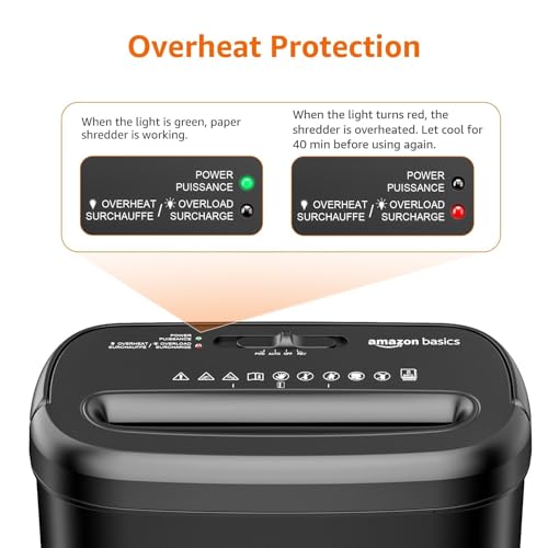 Amazon Basics 8-Sheet Cross Cut Paper & Credit Card Shredder - Black, Auto Shut-Off