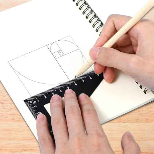 4 Pcs Triangular Ruler Set Metal Geometry Set Aluminum Alloy Ruler Math Drafting Rulers Kit- Aluminum Triangle Rulers Geometric Protractor for School Student Teacher Architects Engineers