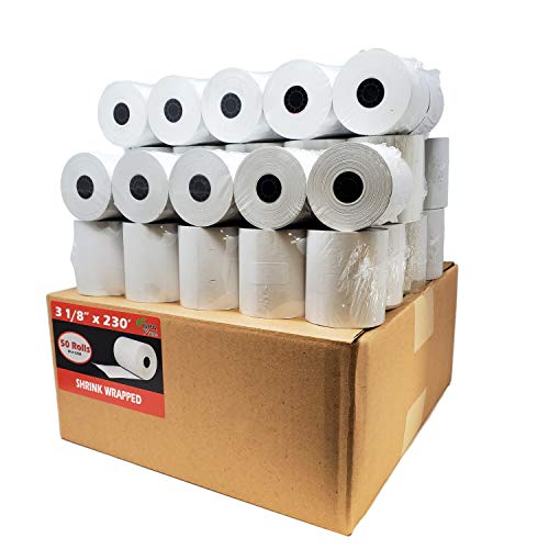 (50 Rolls) 3 1/8 x 230 Thermal Receipt Paper Rolls, 55 GSM German BPA-Free POS Paper - BuyRegisterRolls, Case of 50
