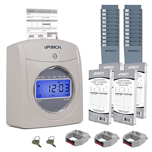 uPunch HN4500 Advanced Employee Time Clock Bundle – Includes 200 Cards & Accessories