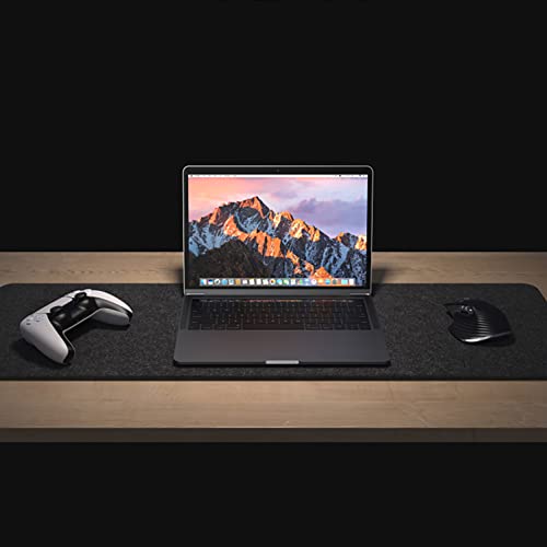 DAWNTREES Felt Desk Mat Dark Gray 36x12 Inches - Office & Gaming Protectant