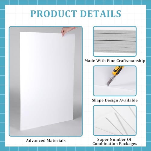 Kathfly White Acid-Free Double Sided Foam Boards 24x36 in 6 Pack