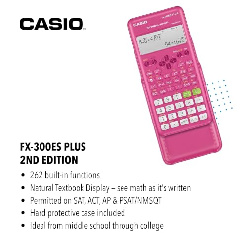 Casio Pink Scientific Calculator FX-300ESPLSB-PK with Textbook Display for Students