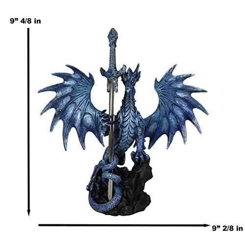 Ebros Sea Blade Ruth Thompson Dragon Statue with Letter Opener Dagger Sword 11.75" Tall Dragon Blade Series Collection Nautical Coastal Ocean Behemoth Creature Medieval Fantasy Dungeons And Dragons