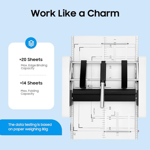 YUYANSHOP 2-in-1 Folding and Binding Machine for Booklets, 60W Office Stapler
