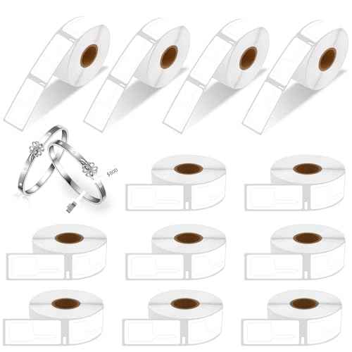 Cruxer 12 Rolls Compatible for DYMO 30373 A30373 Jewelry Price Tags Self-Adhesive Sticker Labels 7/8" x 15/16" 400 Label per Roll for DYMO Label Writer 450, 450 Twin Turbo, 4XL, 450 Turbo Printer