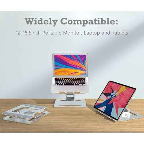 15.6 Inch Portable Monitor Stand for KYY, MNN, ARZOPA, VILVA, InnoView, KOORUI, ForHelp, Echo Show 15 - Aluminum Alloy Tablet Laptop Stand