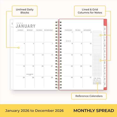 Blue Sky Artisans & Makers Sara Harding 2026 Weekly and Monthly Planner, January 2026 - December 2026, 5" x 8", Flexible Cover, Durable Wire Binding, Laminated Tabs, Pocket, Stickers, Bright Dahlias