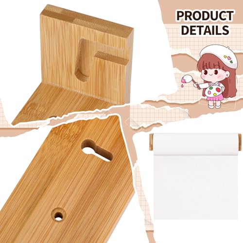 12-Inch Wooden Kraft Paper Roll Dispenser Wall Mount for Art & Kitchen Use