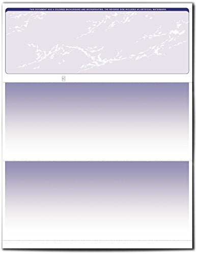 VersaCheck Form #1000 500 Sheets Business Voucher Checks, Top-On 500 Blank Security Paper